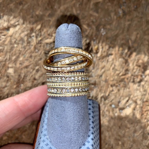 4 Faux Diamond Fashion Rings - Bling Fashion Rings - Picture 4 of 7